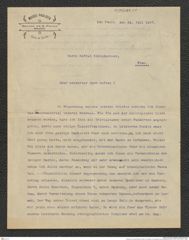 Nachlass Franz Steindachner, Brief von Rodolpho von Ihering an Franz Steindachner (22.07.1907), Inv.Nr. 249.01, Seite 1